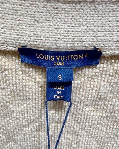 Louis Vuitton Monogram Jacquard Wool Cardigan Beige/Ecru FR 36