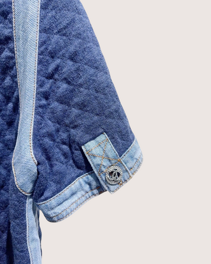 Chanel 20P Denim Quilted Mini Dress Blue FR 34