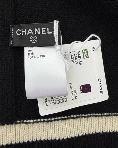 Chanel 26S Cashmere Vest Black, Beige/Ecru One Size