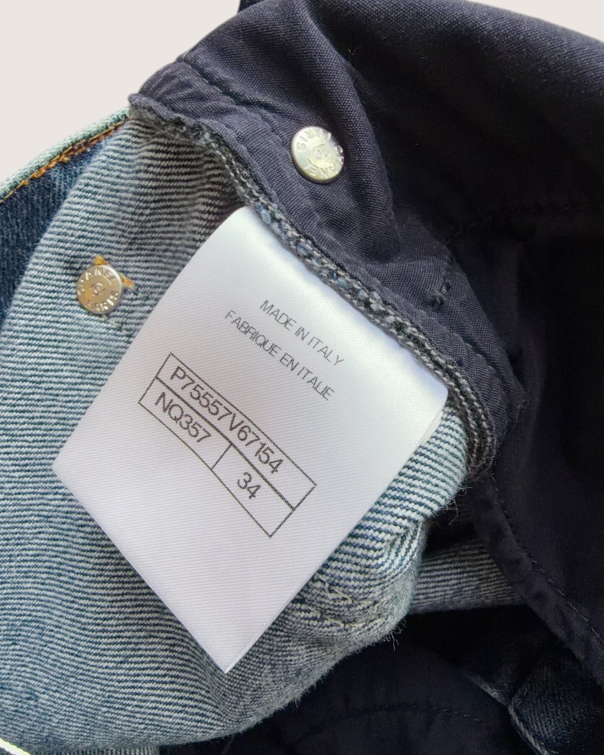 Chanel 23B Wide-Leg Denim Jeans Blue FR 34