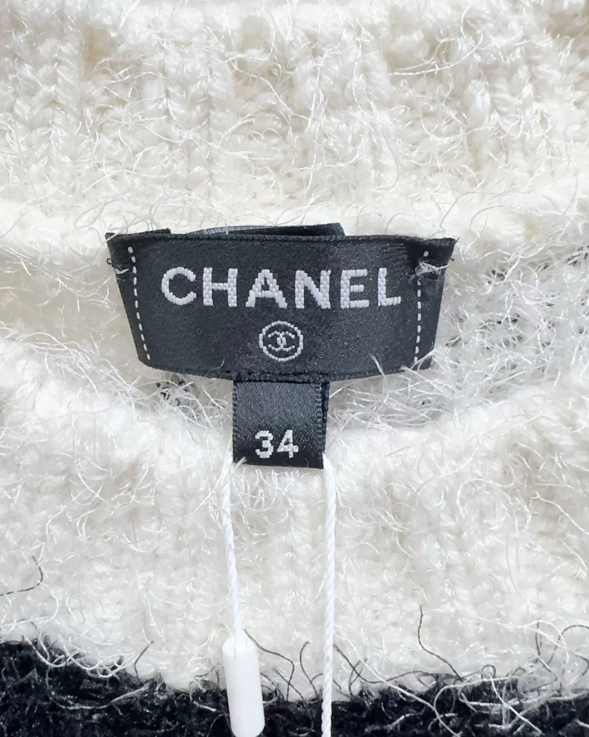 Chanel 23K Cashmere Floral Vest White, Black, Pink, Multicolor FR 34