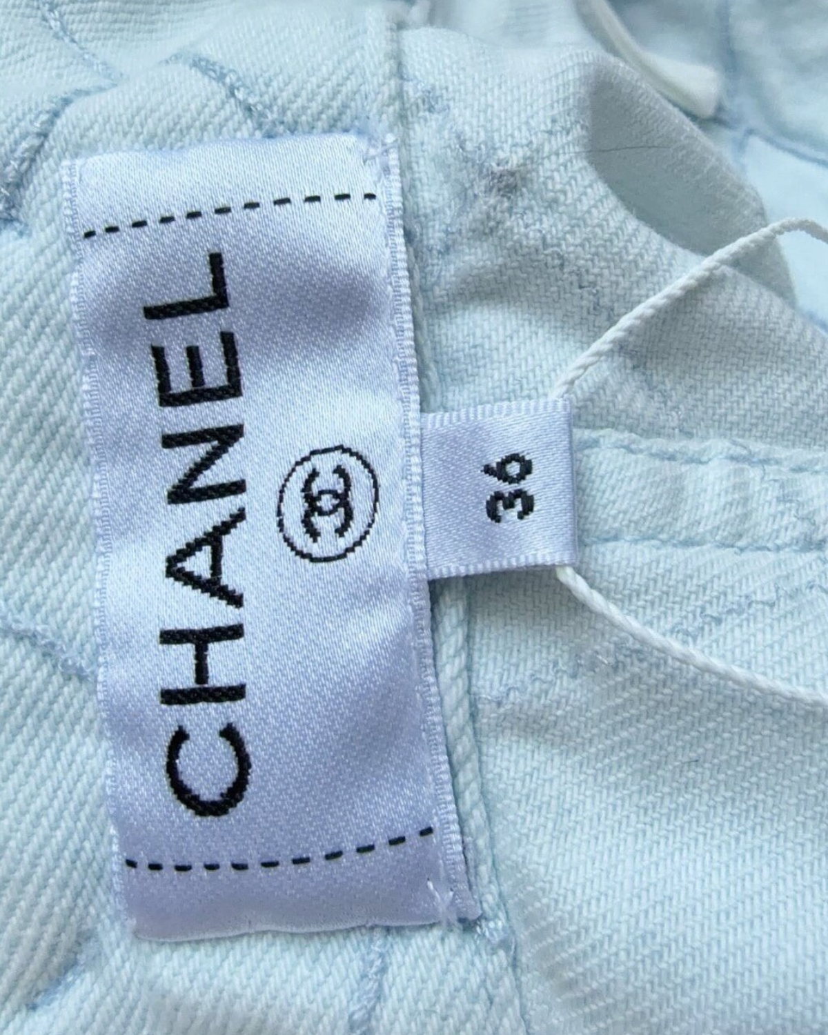 Chanel 26M Coco Beach Cargo Wide-Leg Denim Jeans Blue FR 36