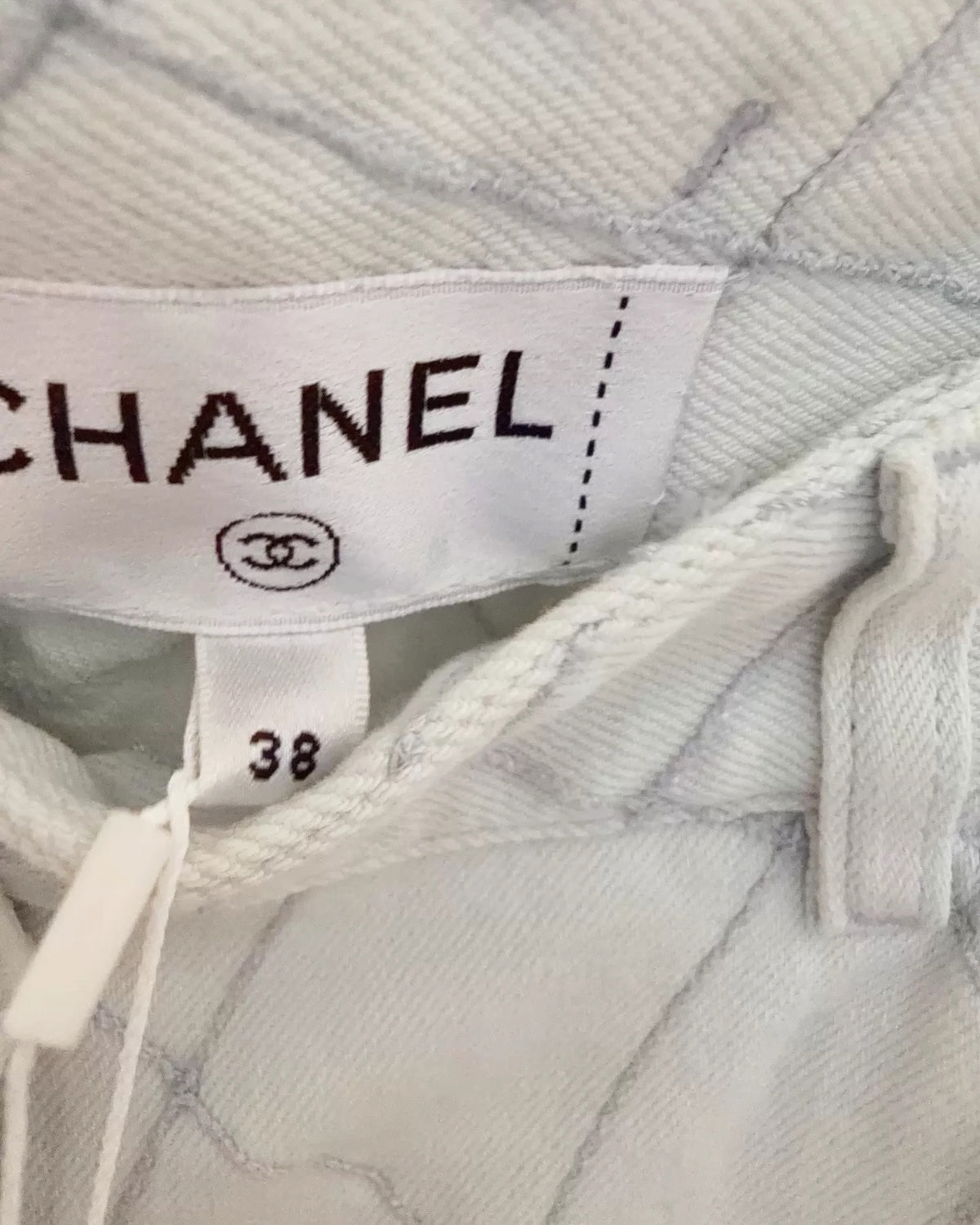 Chanel 26M Coco Beach Plaid Jeans Blue, White FR 38