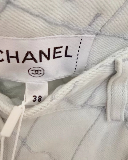 Chanel 26M Coco Beach Plaid Jeans Blue, White FR 38