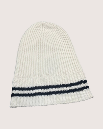 Chanel 24B Cashmere Beanie White, Black, Beige/Ecru One Size