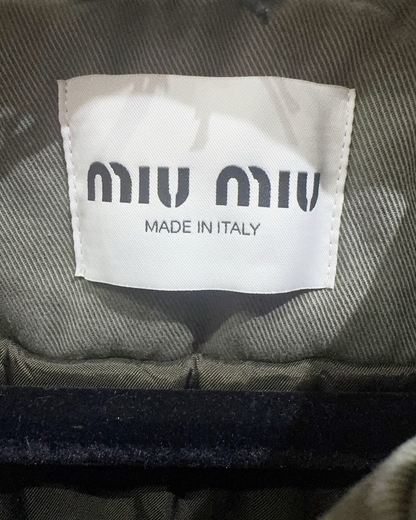 Miu Miu Hooded Zip-Up Jacket Grey FR 34