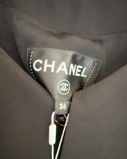 Chanel 25B Ruffle Jacket Black FR 36