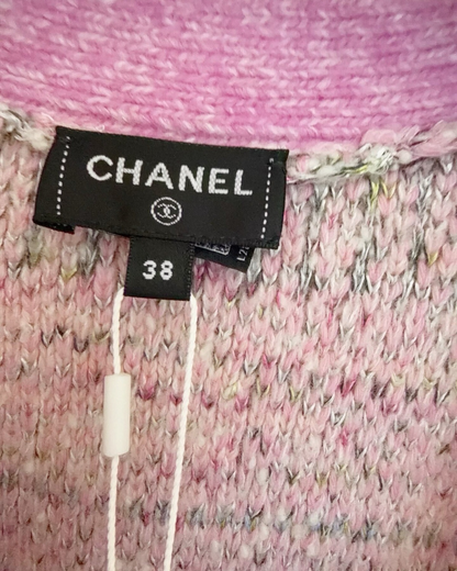 Chanel 25B Melange Cardigan Pink, Grey, Multicolor FR 38