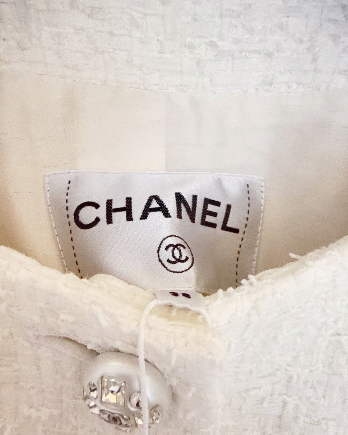 Chanel 23S Four-Pocket Tweed Jacket White FR 38
