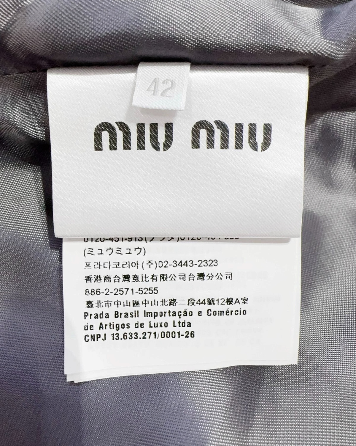 Miu Miu Faux Fur Jacket Grey, White FR 38