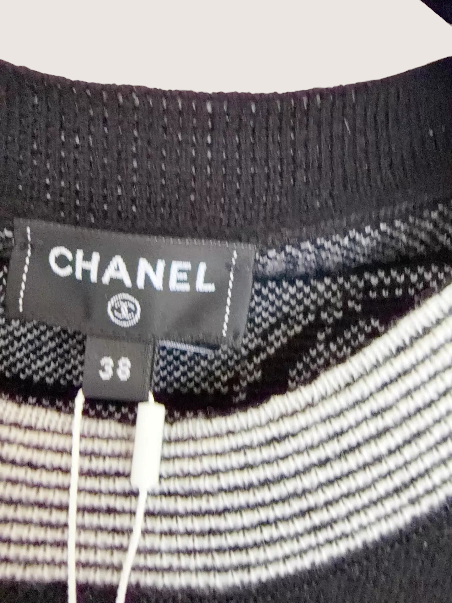 Chanel 23K Camellia Striped Knit Cashmere Sweater - view 4