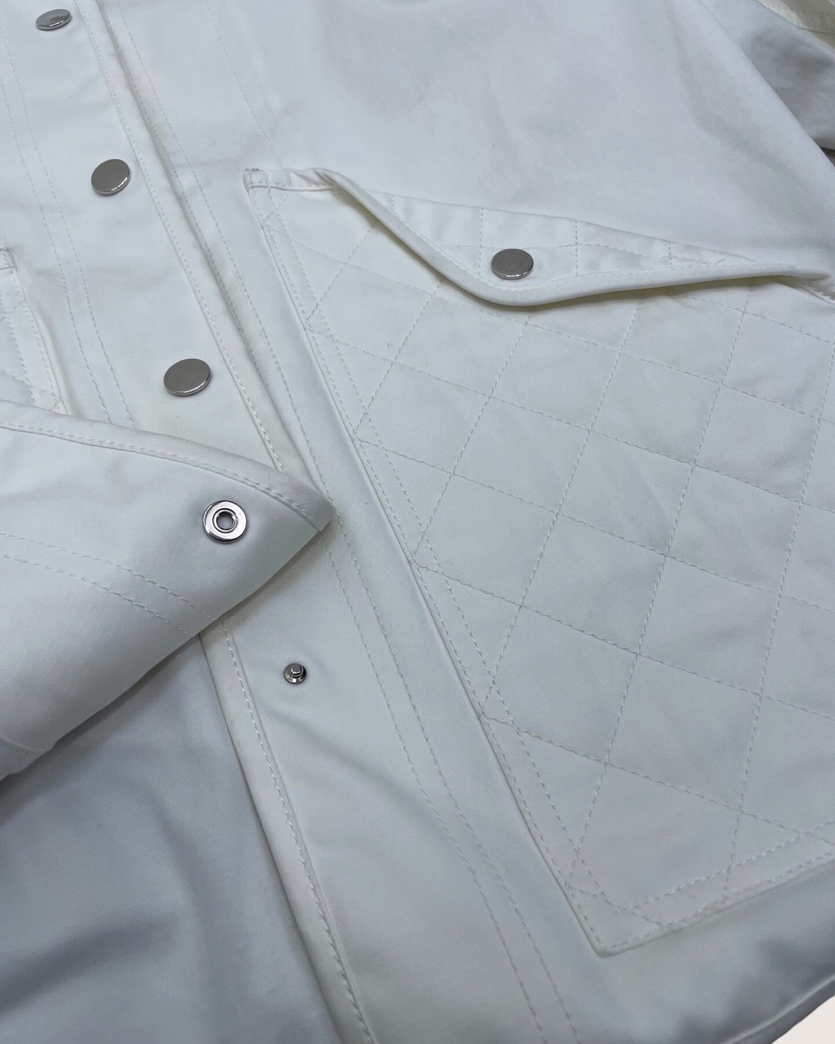 Hermès Quilted Pockets Jacket White FR 36