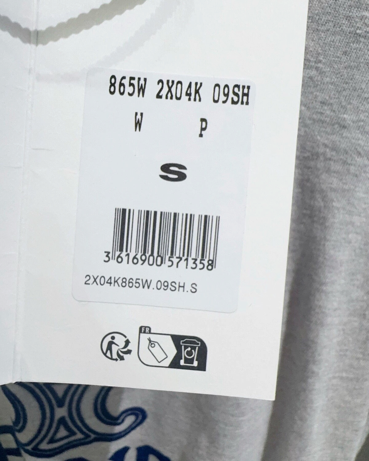 Celine Long-Sleeve Logo T-Shirt Grey, Navy FR 36