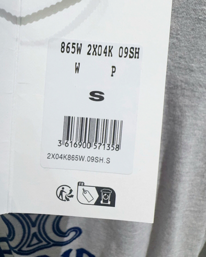 Celine Long-Sleeve Logo T-Shirt Grey, Navy FR 36