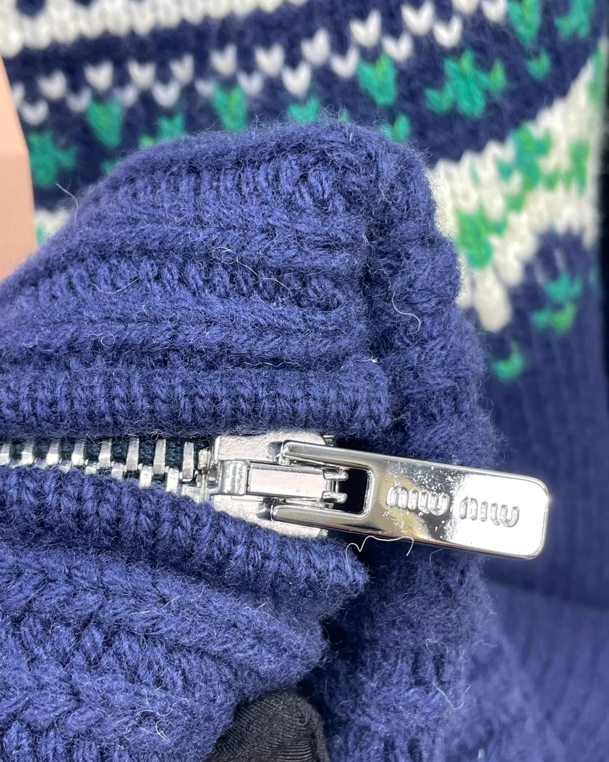 Miu Miu Wool Zip-Up Cardigan