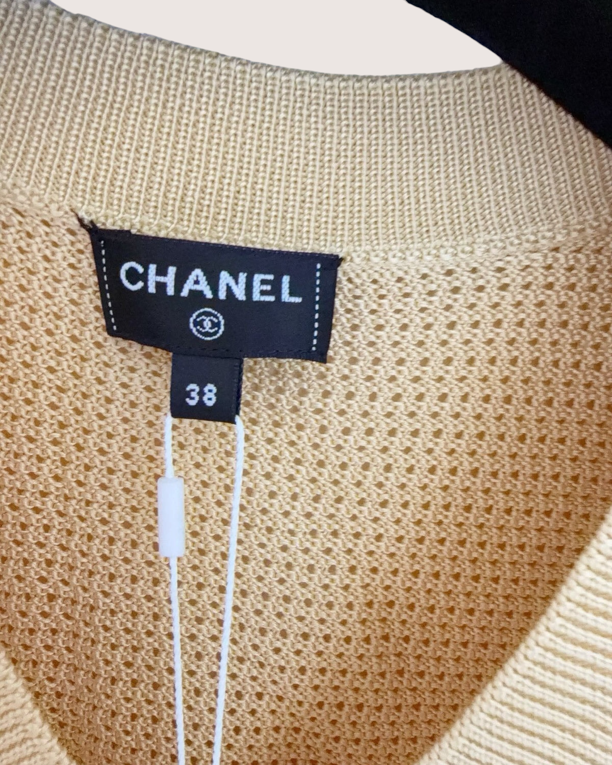 Chanel 26S Cashmere V-Neck Vest Yellow FR 38