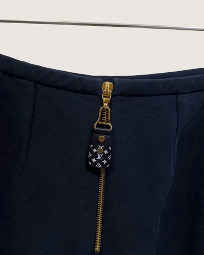 Louis Vuitton Wool Sequin Mini Skirt Navy, Black FR 36