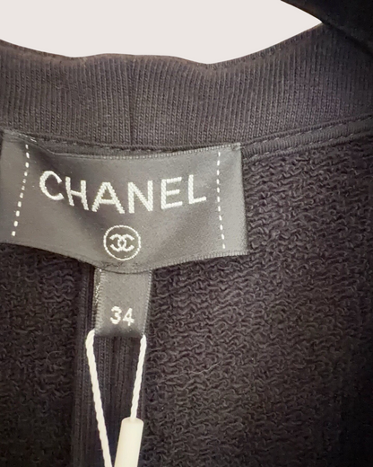 Chanel 20A Pearl-Trim Jacket Black, White FR 34