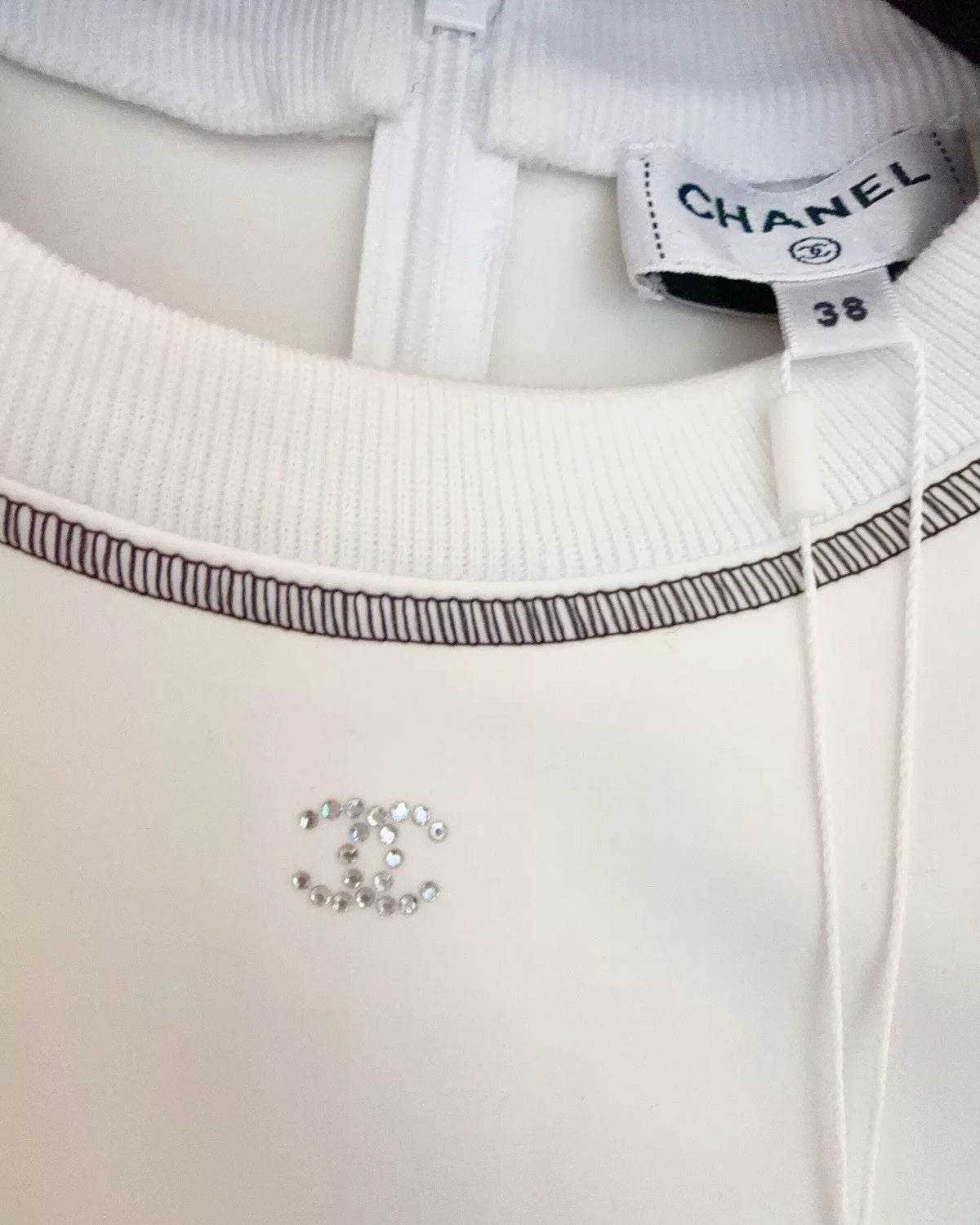 Chanel 24C CC Monogram Short-Sleeve Slim Top White, Black FR 38