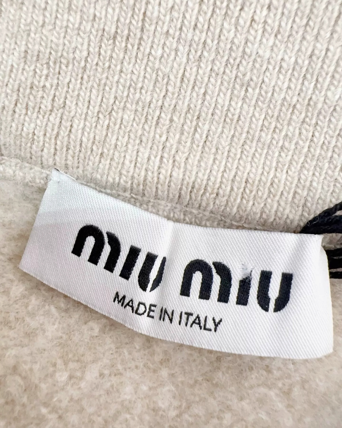 Miu Miu Cashmere Mini Skirt Beige/Ecru FR 38