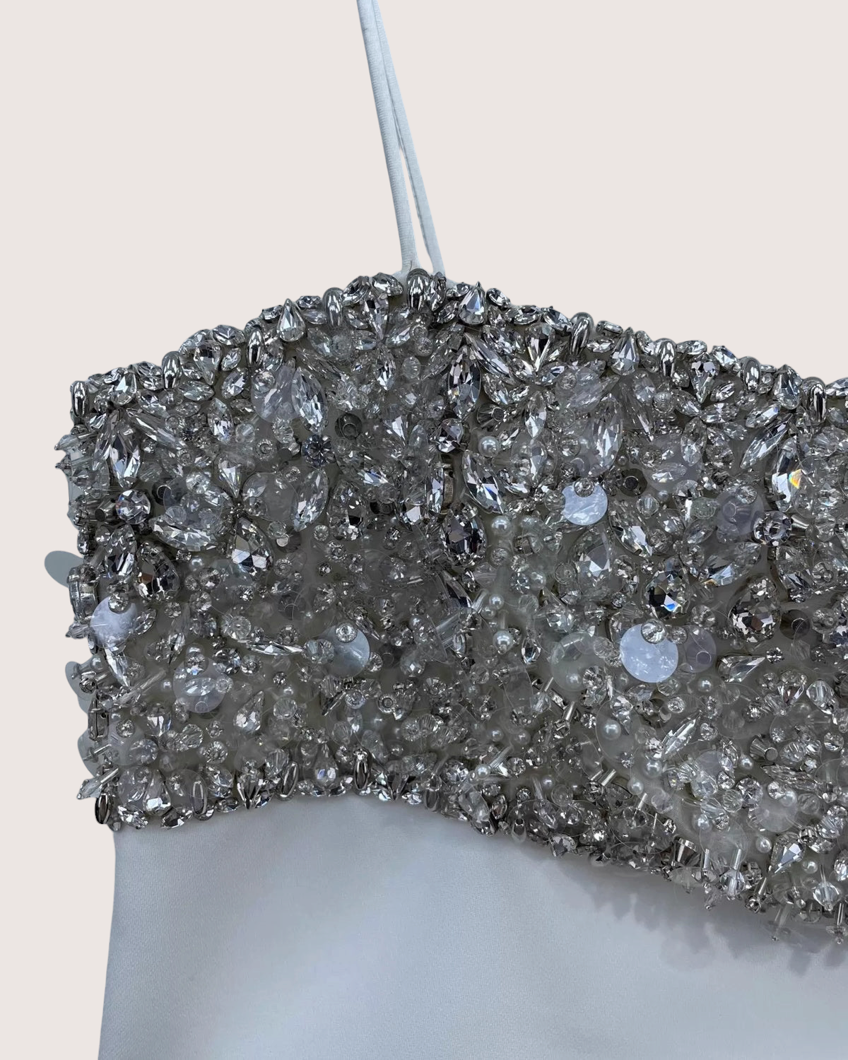 Miu Miu Crystal & Pearls Embellished Mini Dress