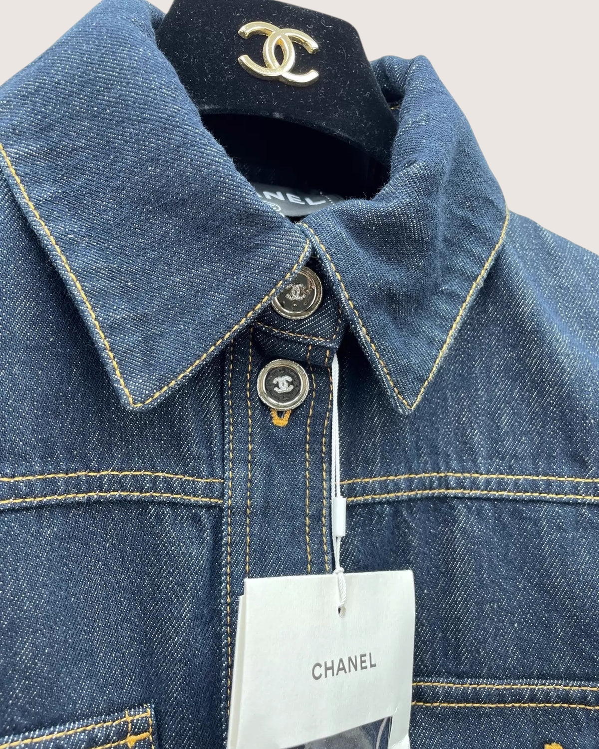 Chanel 25C Denim Mid-Length Long Polo Vest - view 4