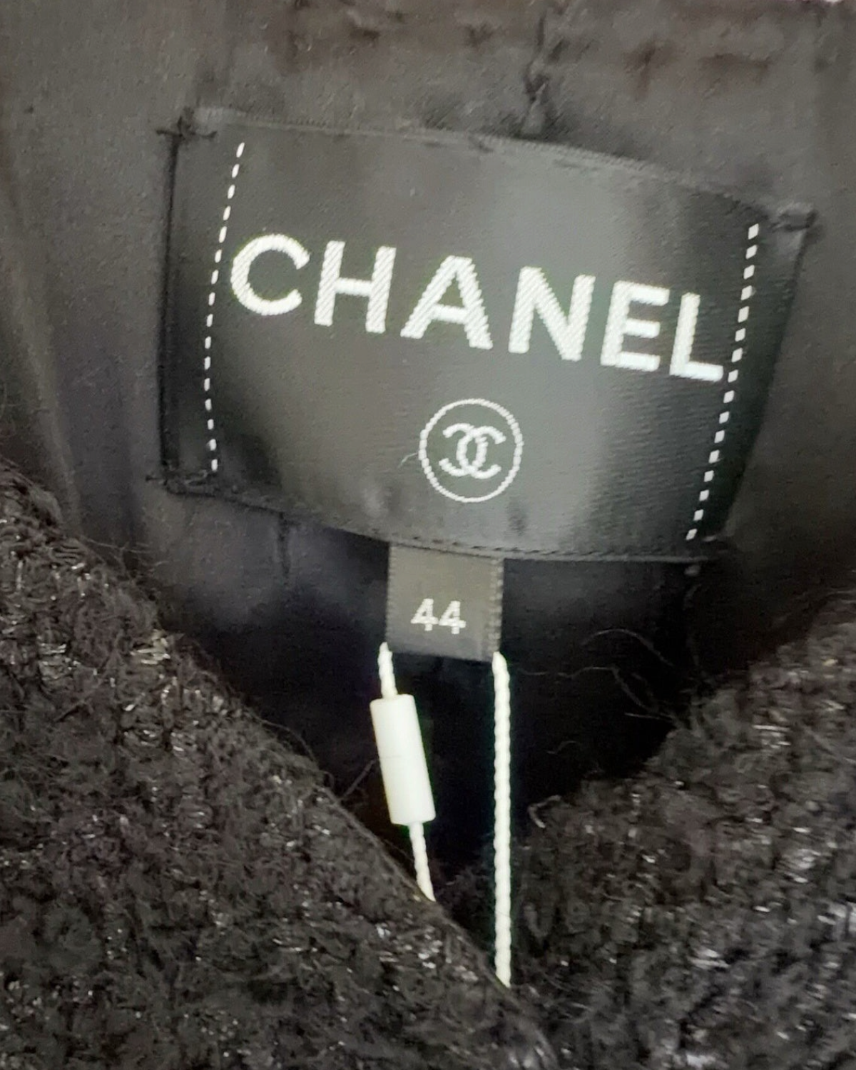 Chanel 21K Tweed Jacket Black FR 44