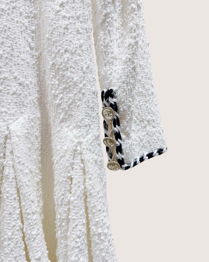 Chanel 21S Four-Pocket Tweed Mini Dress White, Black FR 36