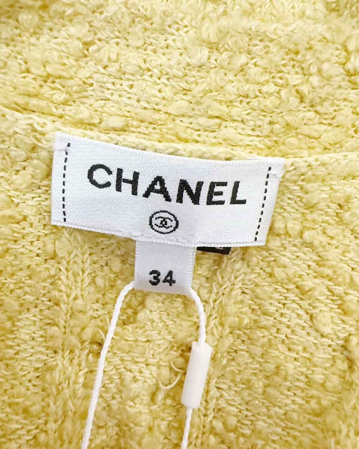 Chanel 22P Bouclé Cardigan Yellow, White FR 34
