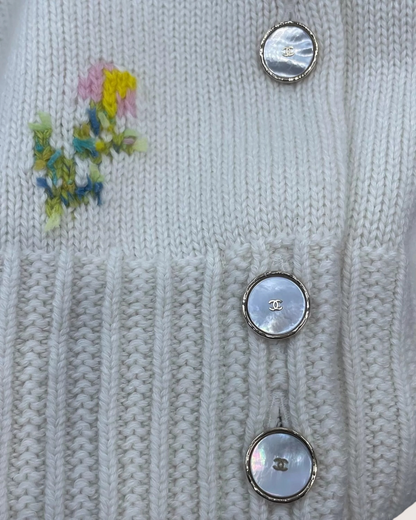 Chanel 26P Floral Cashmere Cardigan