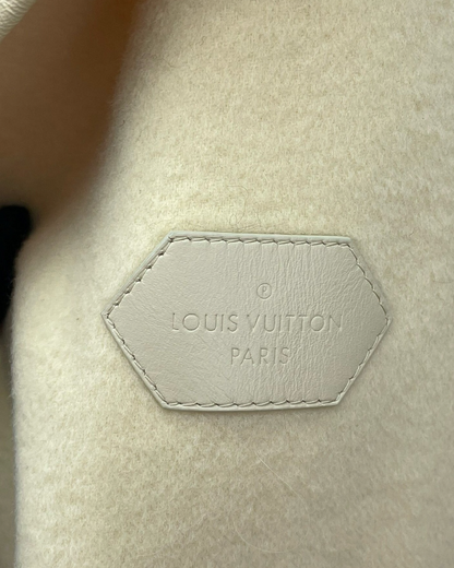 Louis Vuitton Wool Monogram Hooded Wrap Coat Beige/Ecru FR 34