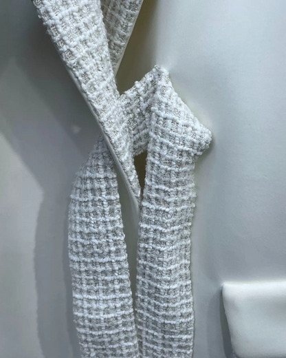 Chanel 25C Tweed Panelled Tie Jacket FR 34