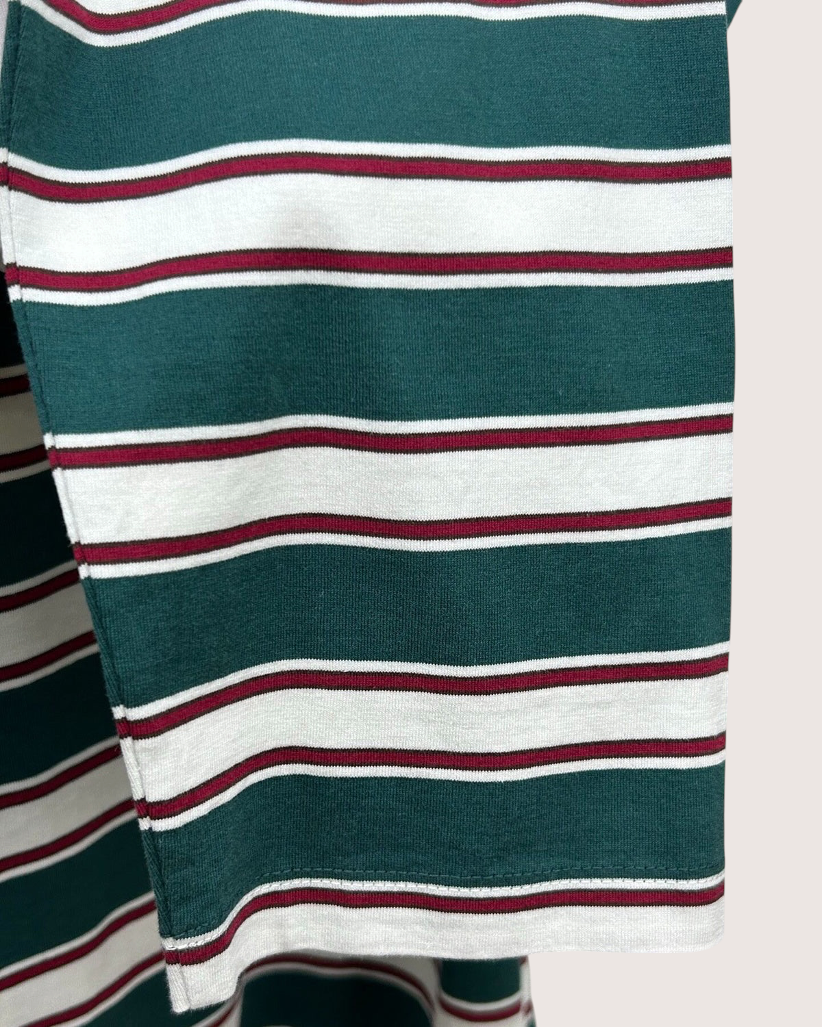 Miu Miu Striped Long-Sleeve Top Green, White, Burgundy FR 36