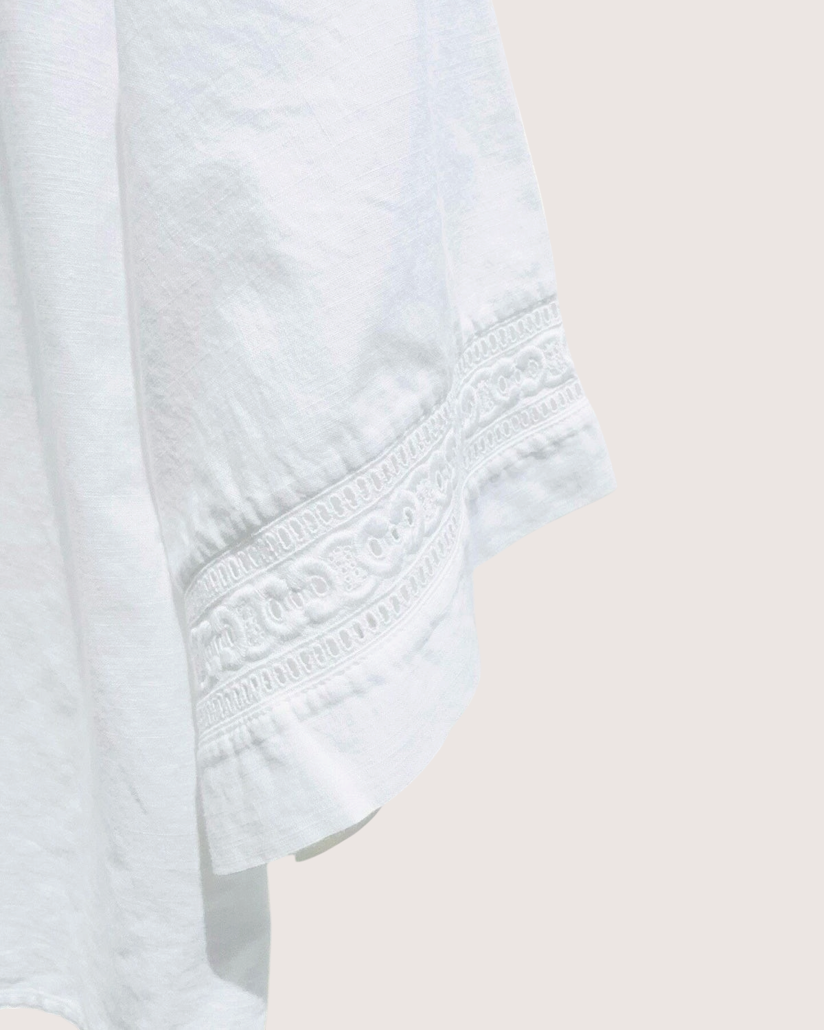 Celine Lace-Trim Cropped Shirt White