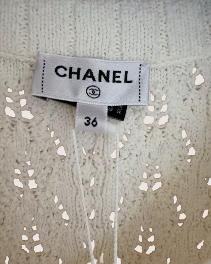 Chanel 24P Sleeveless Mini Dress White FR 36