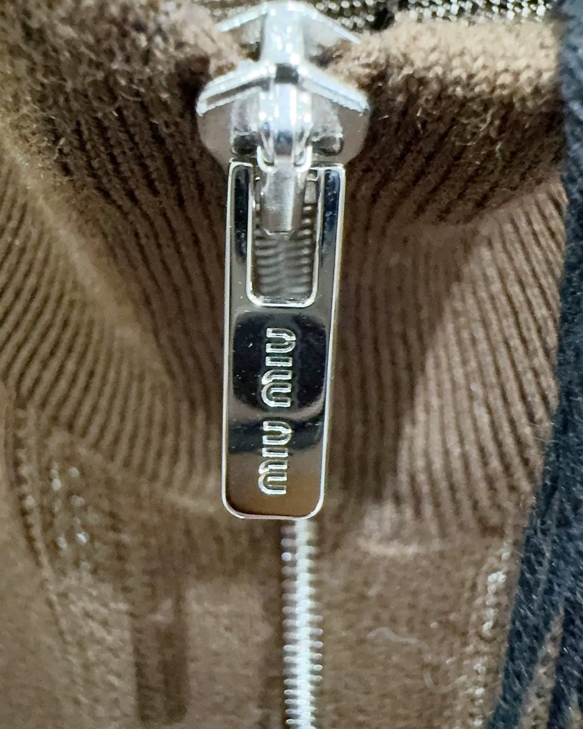 Miu Miu Striped Zip-Up Cardigan Brown, White FR 36