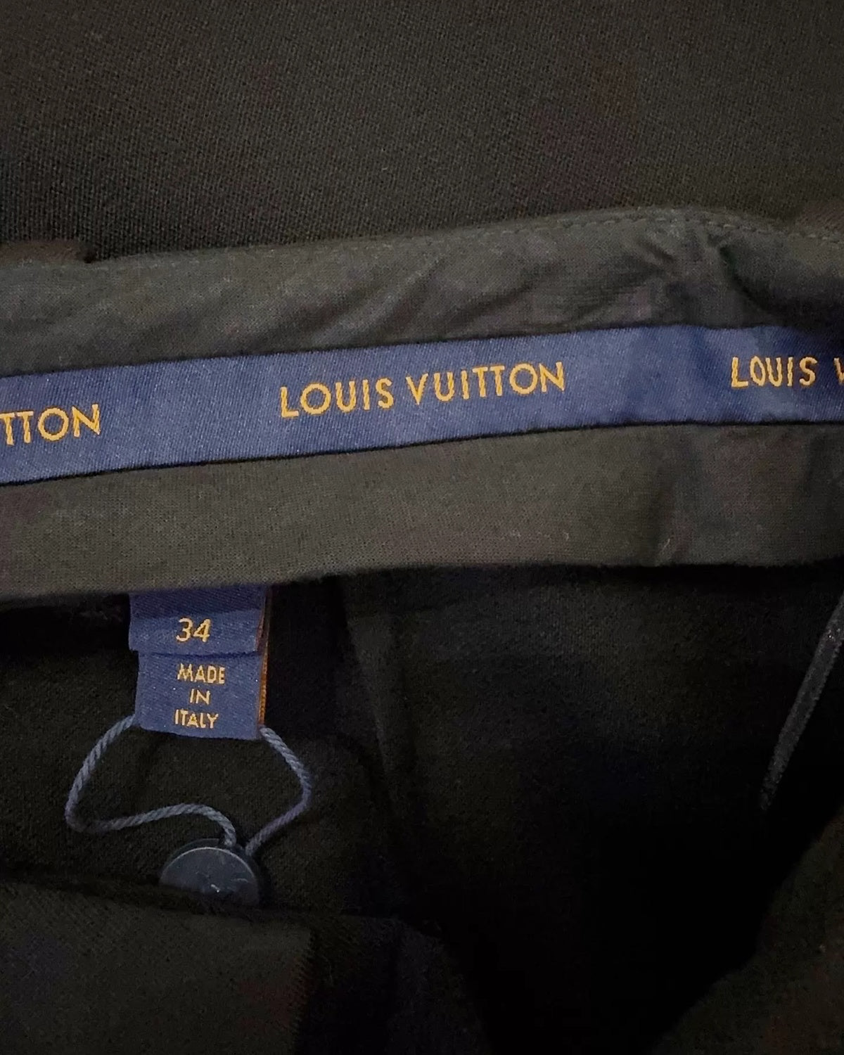 Louis Vuitton Wool Monogram-Strap Straight-Leg Trousers Black, Brown FR 34
