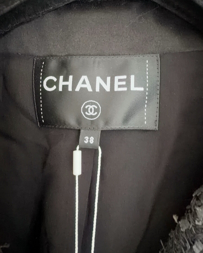 Chanel 24S Sequin Tweed Jacket Black FR 38