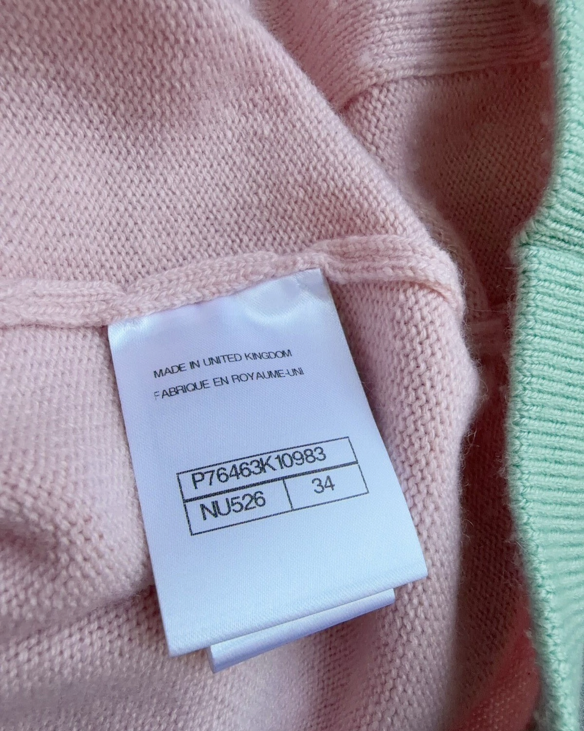 Chanel 24C Cashmere Contrast-Trim Four-Pocket Cardigan Pink, Green FR 34