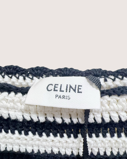 Celine Striped Mini Skirt Navy, White FR 38