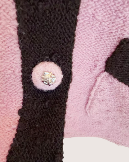 Chanel 24K V-Neck Wool Vest Pink, Black FR 40