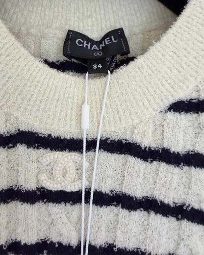 Chanel 23C Striped Mid-Length Dress