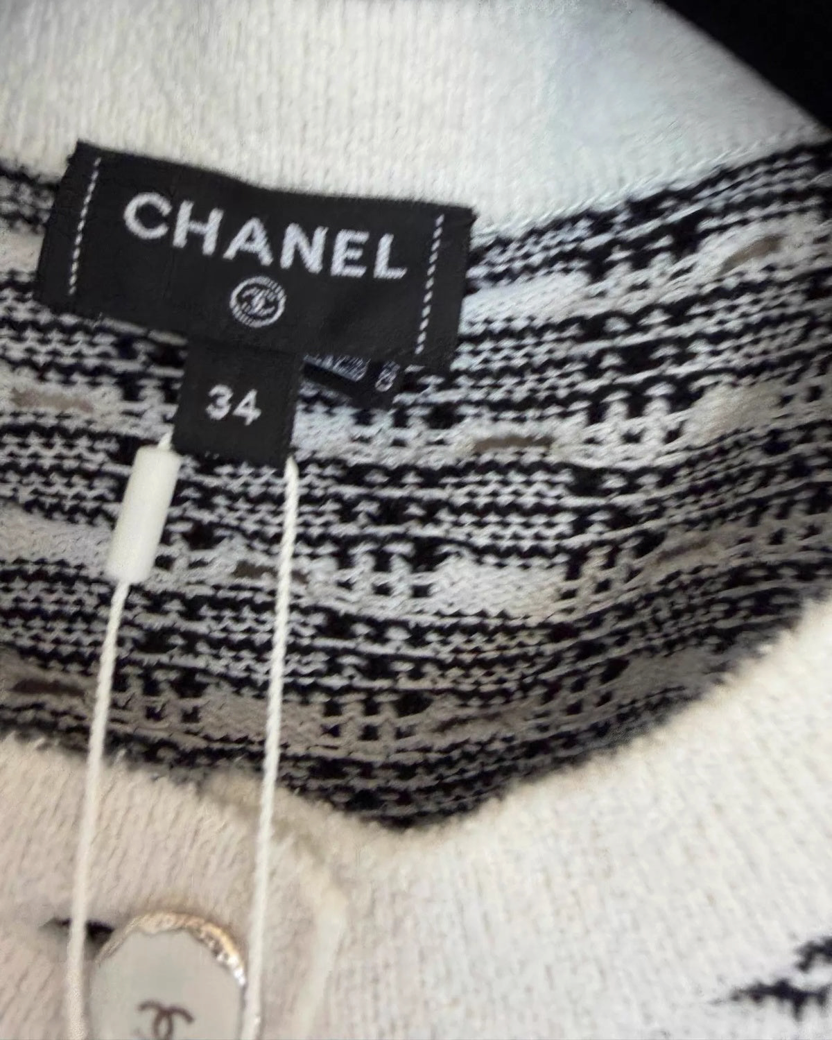 Chanel 25P Striped Cardigan