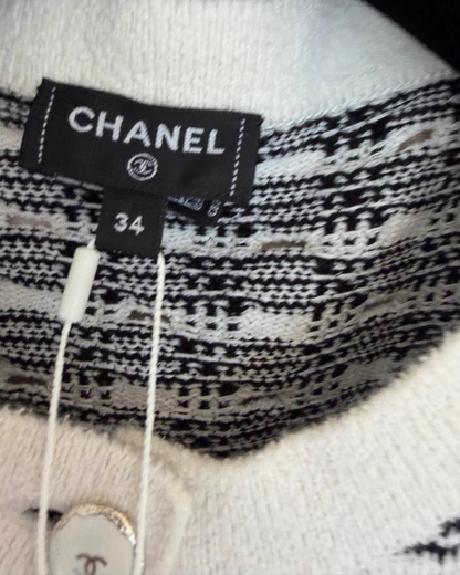 Chanel 25P Striped Cardigan
