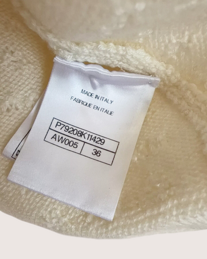 Chanel 25P Cashmere Scalloped Camisole Top Beige/Ecru FR 36