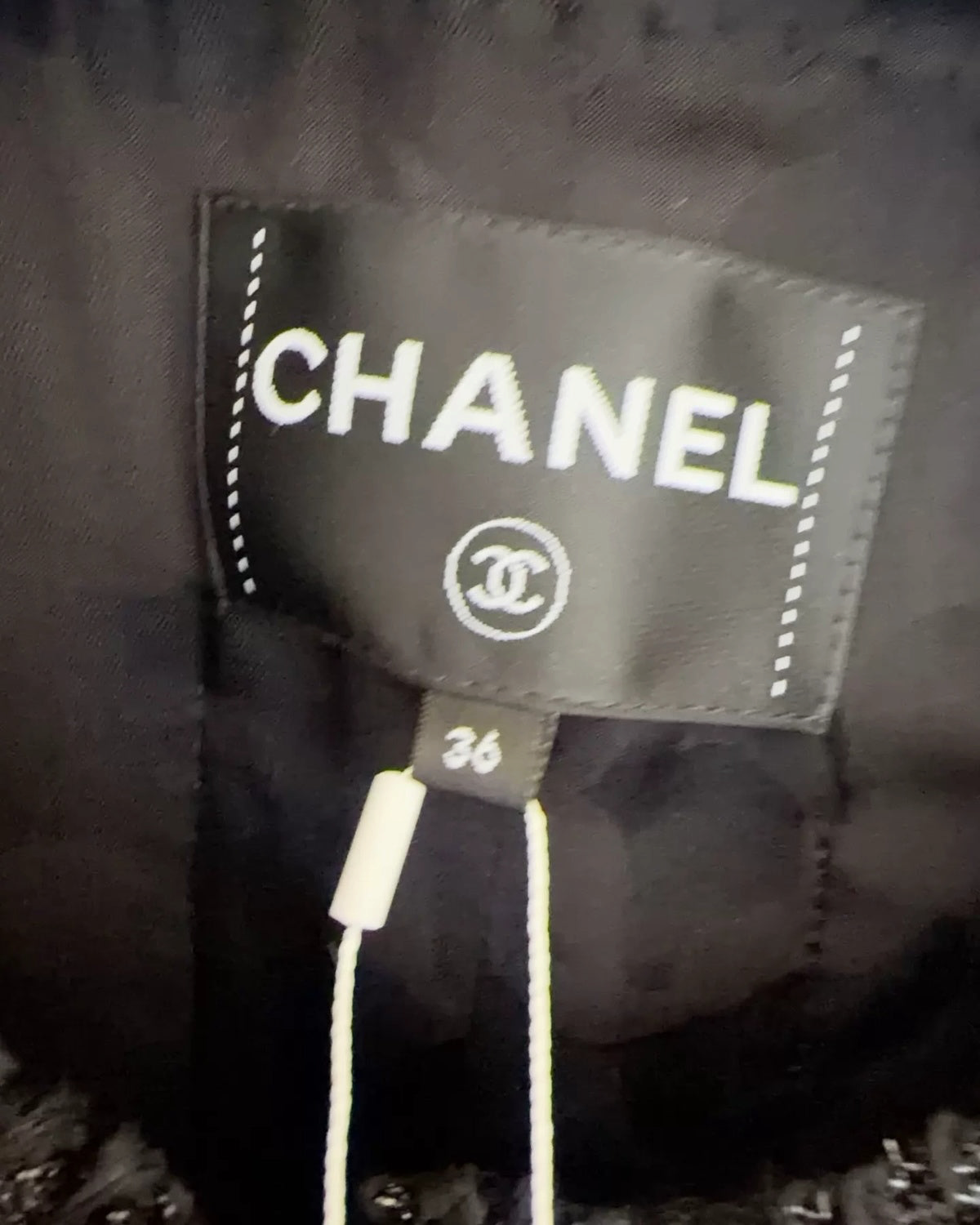 Chanel 25B Tweed Four-Pocket Jacket Black, Grey FR 36