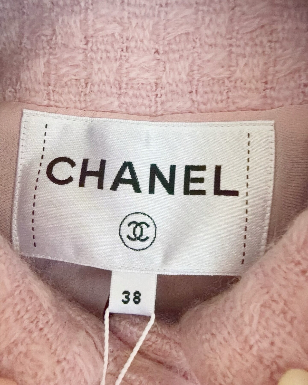 Chanel 24K Waffle Tweed Jacket Pink FR 38