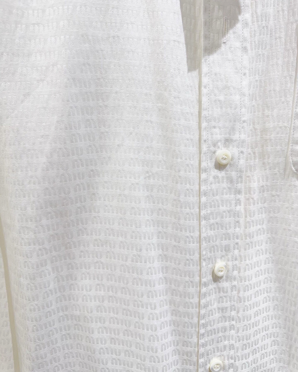 Miu Miu Logo Jacquard Shirt White FR 36
