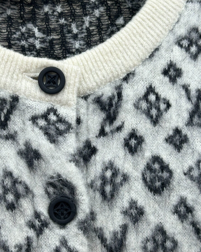 Louis Vuitton Cashmere Monogram Cardigan Grey, Beige/Ecru FR 36