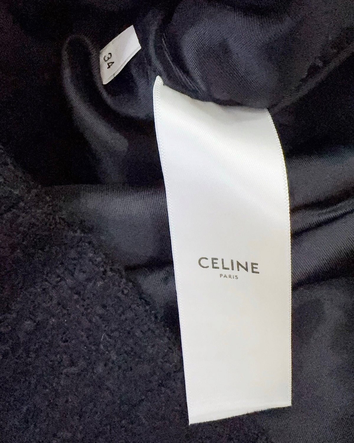 Celine Cropped Contrast-Trim Tweed Jacket Black, White FR 34